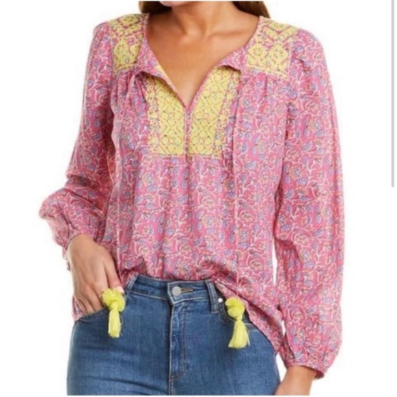 J. Crew Tops - J.Crew Embroidered Cotton Voile Boho Top